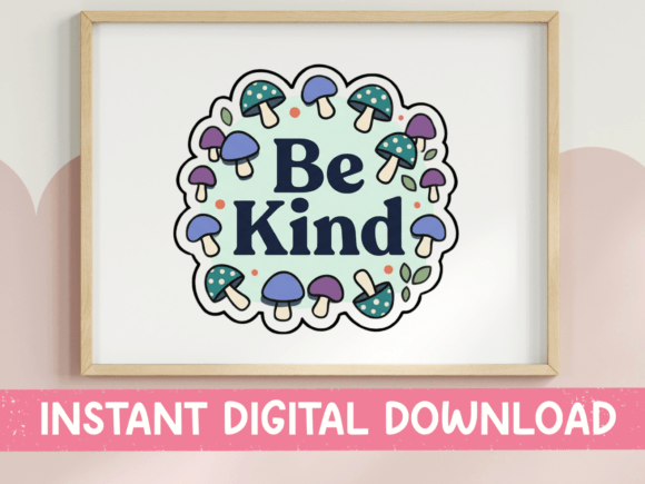 Be Kind Mushroom Wreath Sticker: A Designer's Review