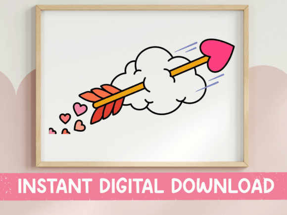 Cupid Arrow Heart Cloud Sticker: A Designer's Review