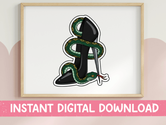 Green Snake Wrapped Dagger Sticker: A Gothic Embroidery Review
