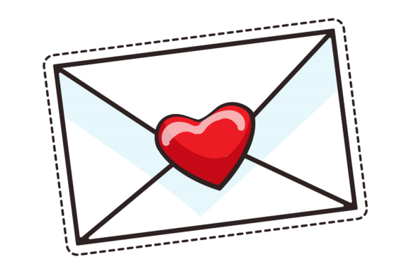 Love Letter Cartoon Icon: A Designer's Review for Embroidery