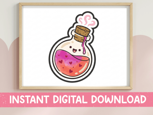 Love Potion Bottle Kawaii Sticker: A Designer's Review