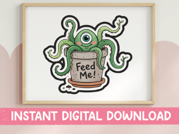 Review: Feed Me Monster Plant Sticker Design for Embroidery