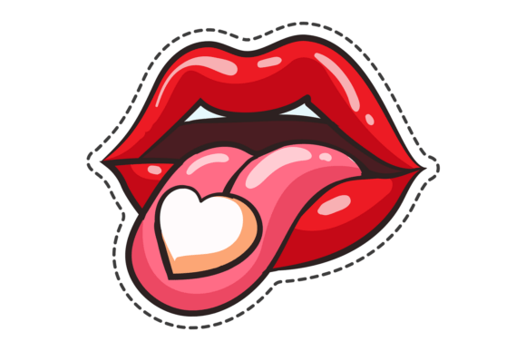 Review: Love Pill on Female Tongue for Valentine Embroidery