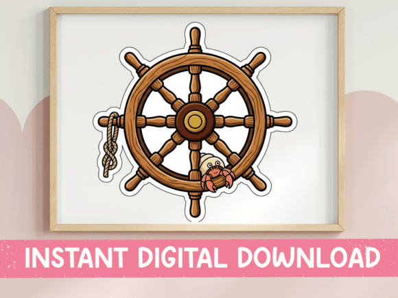 Ship Wheel Hermit Crab Sticker: A Coastal Design Review