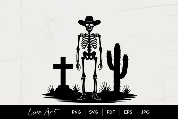 Skeleton Cowboy Cross Cactus Art Review