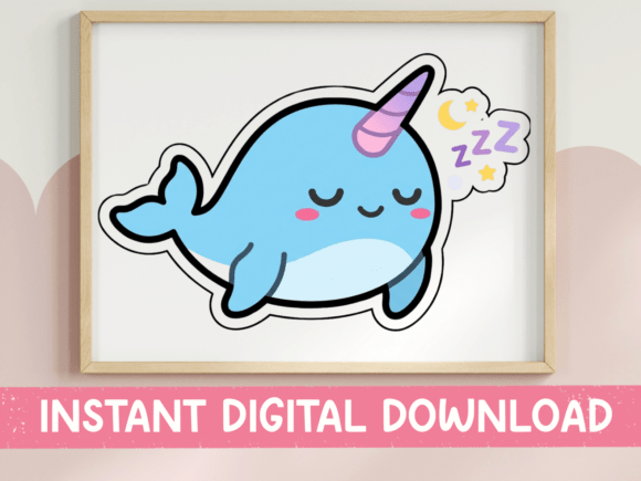 Sleeping Kawaii Narwhal Sticker: A Designer's Review