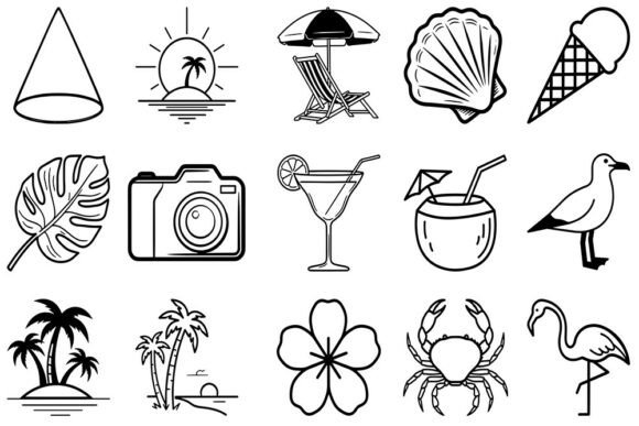 Summer Beach Vacation SVG Icons Set Review